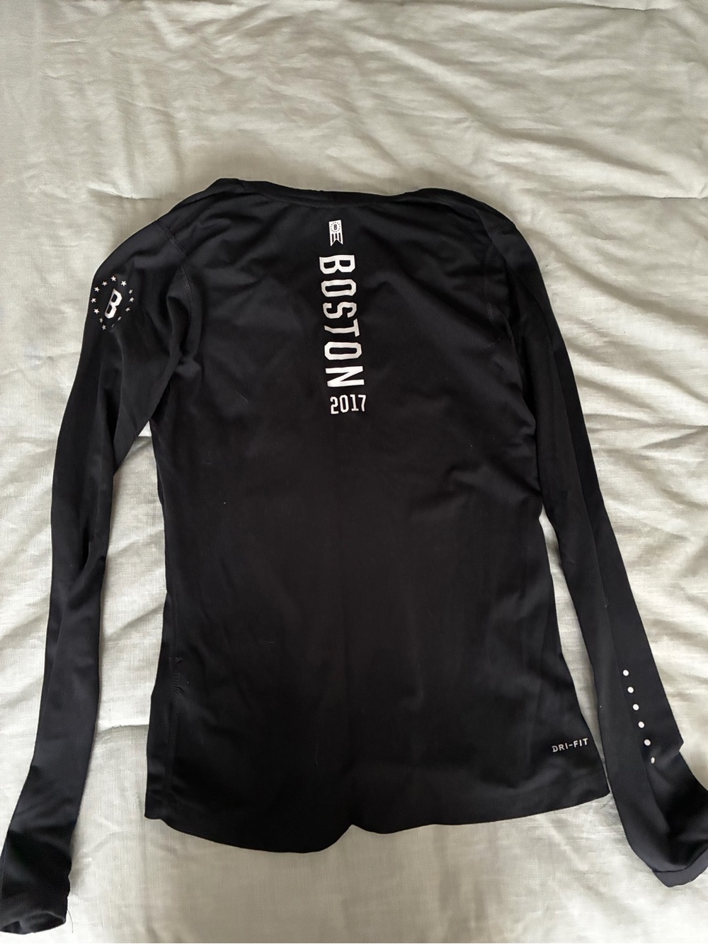 Nike Black Long Sleeve Dri-FIT Boston 2017 Running Quarter Zip Top